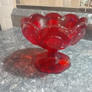 Fostoria coin glass Ruby dessert dish